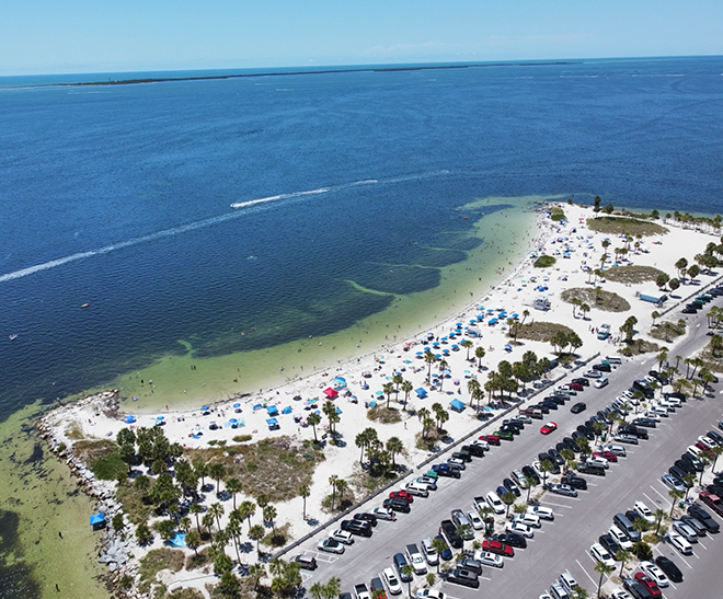 beach and cars